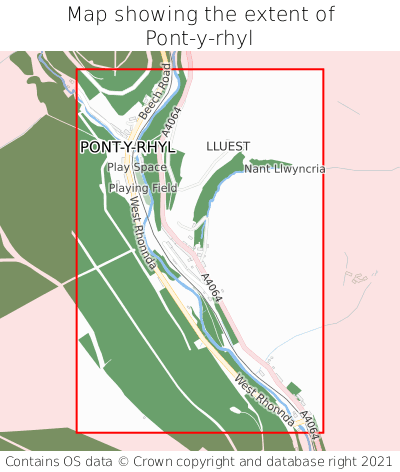 Map showing extent of Pont-y-rhyl as bounding box