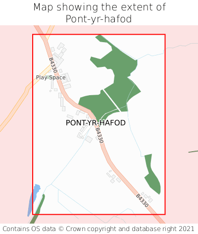 Map showing extent of Pont-yr-hafod as bounding box