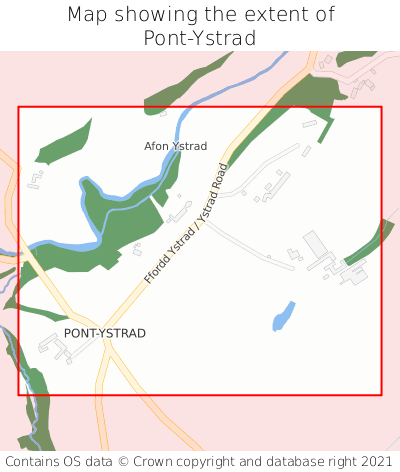 Map showing extent of Pont-Ystrad as bounding box