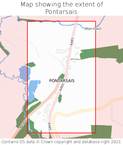 Map showing extent of Pontarsais as bounding box