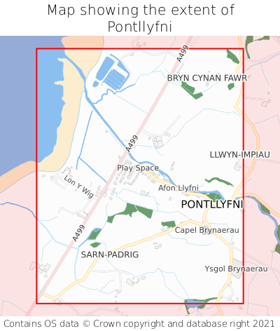 Map showing extent of Pontllyfni as bounding box