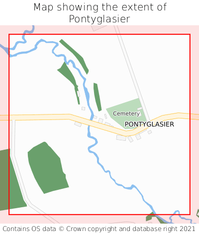 Map showing extent of Pontyglasier as bounding box