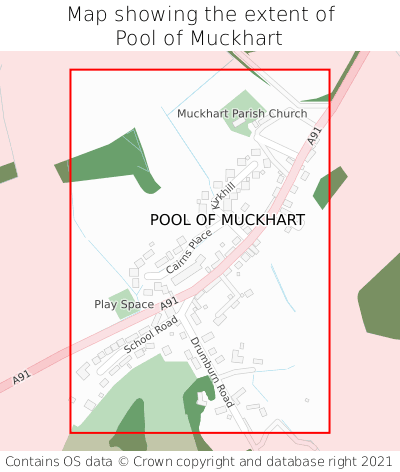 Map showing extent of Pool of Muckhart as bounding box