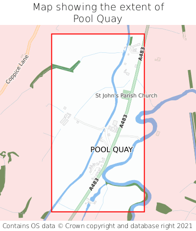 Map showing extent of Pool Quay as bounding box