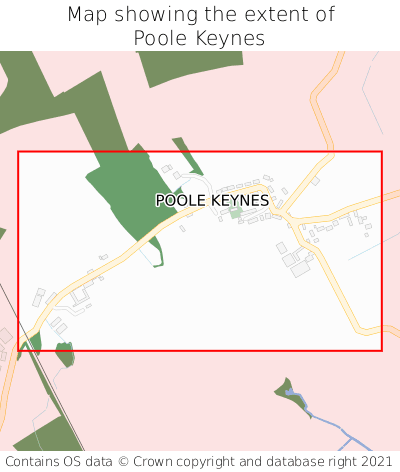 Map showing extent of Poole Keynes as bounding box