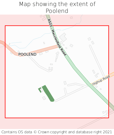 Map showing extent of Poolend as bounding box