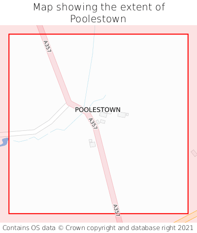 Map showing extent of Poolestown as bounding box