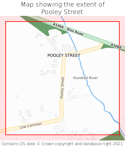 Map showing extent of Pooley Street as bounding box