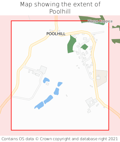 Map showing extent of Poolhill as bounding box