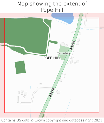 Map showing extent of Pope Hill as bounding box