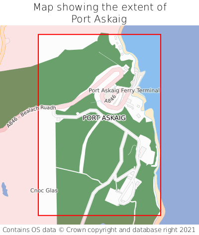 Map showing extent of Port Askaig as bounding box