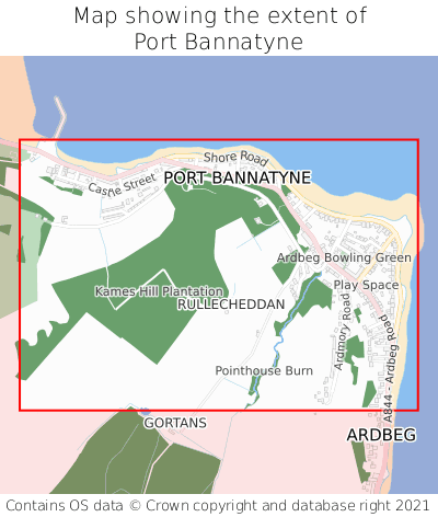 Map showing extent of Port Bannatyne as bounding box