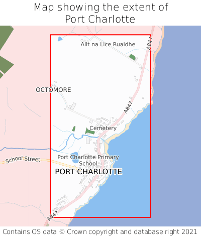 Map showing extent of Port Charlotte as bounding box