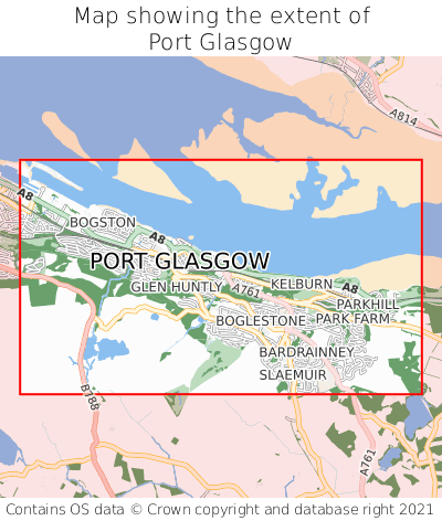 Map showing extent of Port Glasgow as bounding box