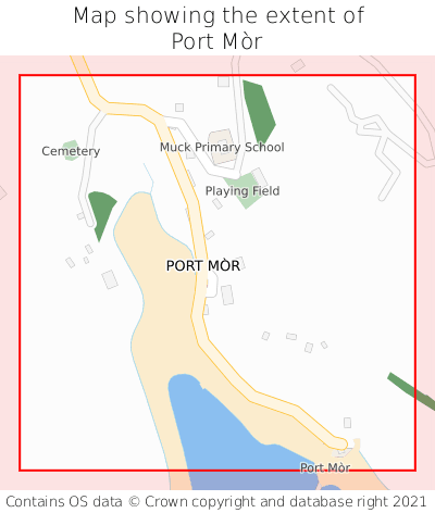 Map showing extent of Port Mòr as bounding box