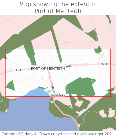 Map showing extent of Port of Menteith as bounding box