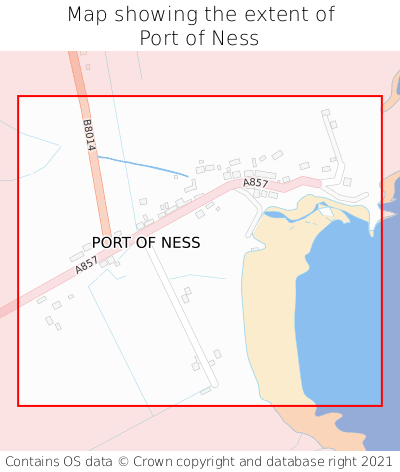 Map showing extent of Port of Ness as bounding box