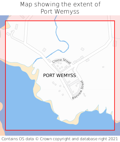 Map showing extent of Port Wemyss as bounding box