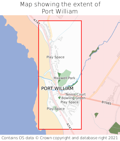 Map showing extent of Port William as bounding box