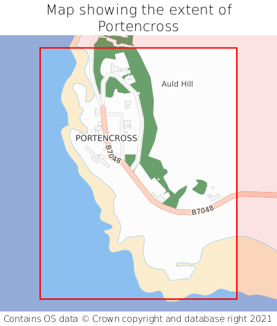 Map showing extent of Portencross as bounding box