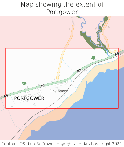 Map showing extent of Portgower as bounding box