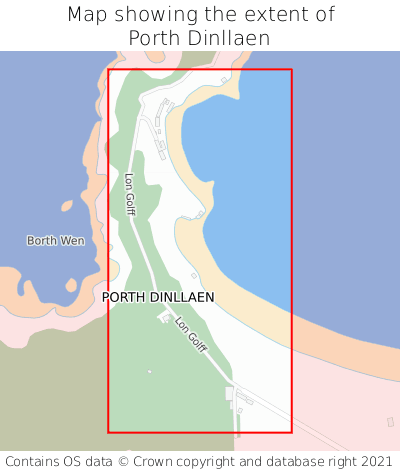 Map showing extent of Porth Dinllaen as bounding box