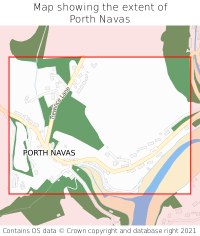 Map showing extent of Porth Navas as bounding box