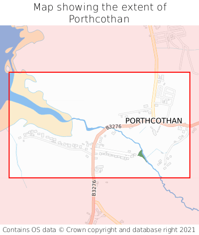 Map showing extent of Porthcothan as bounding box