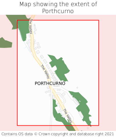 Map showing extent of Porthcurno as bounding box