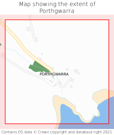 Map showing extent of Porthgwarra as bounding box