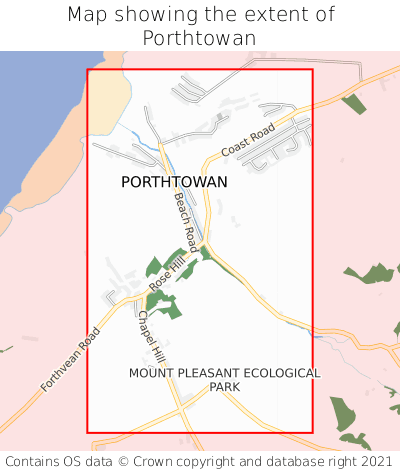 Map showing extent of Porthtowan as bounding box