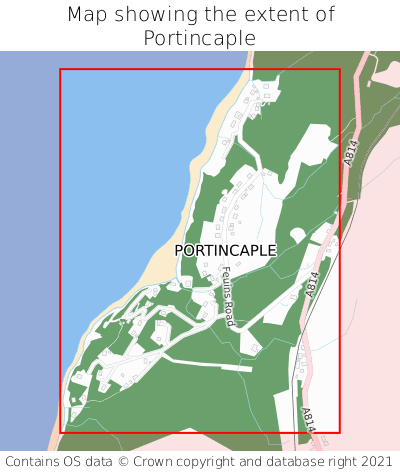 Map showing extent of Portincaple as bounding box