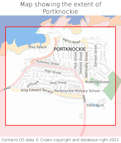 Map showing extent of Portknockie as bounding box