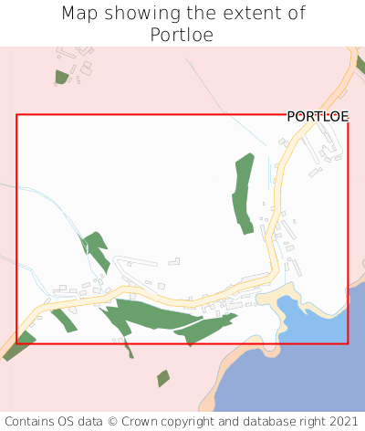 Map showing extent of Portloe as bounding box