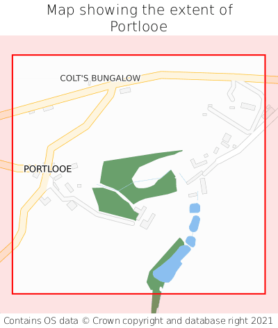 Map showing extent of Portlooe as bounding box