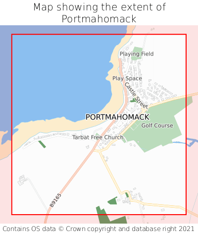 Map showing extent of Portmahomack as bounding box