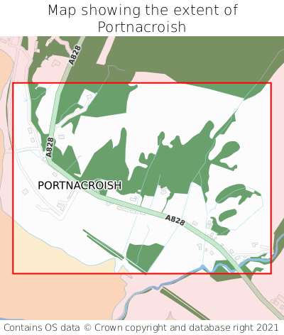 Map showing extent of Portnacroish as bounding box