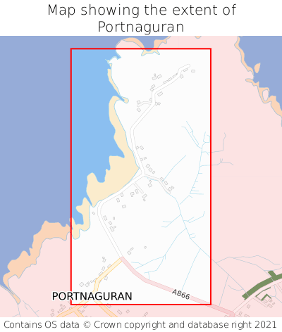 Map showing extent of Portnaguran as bounding box