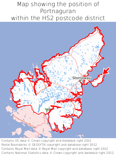 Map showing location of Portnaguran within HS2