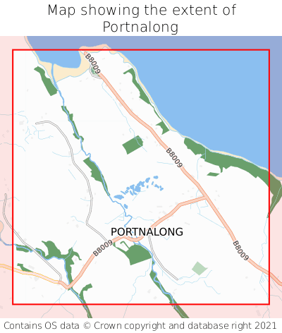 Map showing extent of Portnalong as bounding box