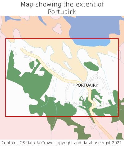 Map showing extent of Portuairk as bounding box