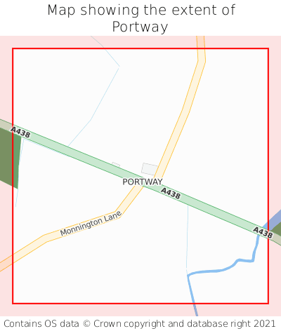 Map showing extent of Portway as bounding box