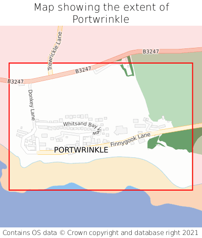 Map showing extent of Portwrinkle as bounding box