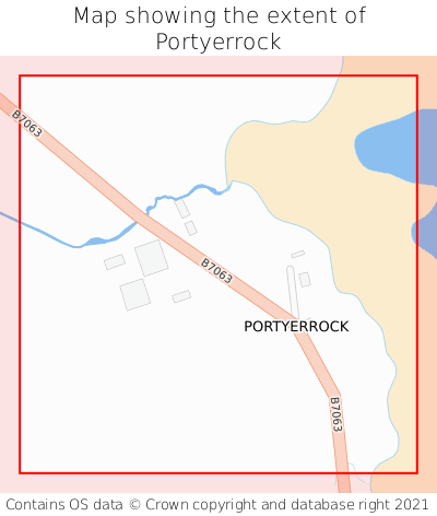 Map showing extent of Portyerrock as bounding box