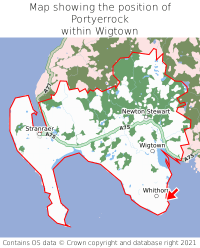 Map showing location of Portyerrock within Wigtown