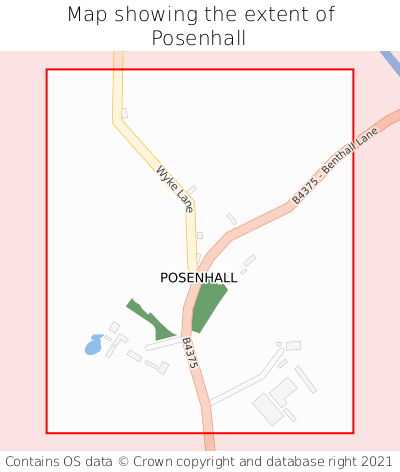 Map showing extent of Posenhall as bounding box