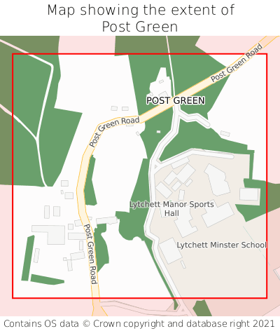 Map showing extent of Post Green as bounding box