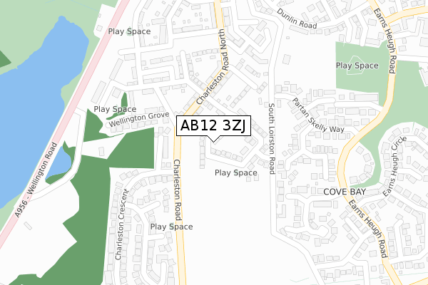 AB12 3ZJ map - large scale - OS Open Zoomstack (Ordnance Survey)