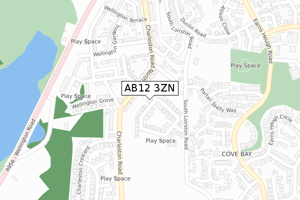 AB12 3ZN map - large scale - OS Open Zoomstack (Ordnance Survey)