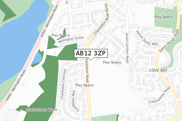 AB12 3ZP map - large scale - OS Open Zoomstack (Ordnance Survey)
